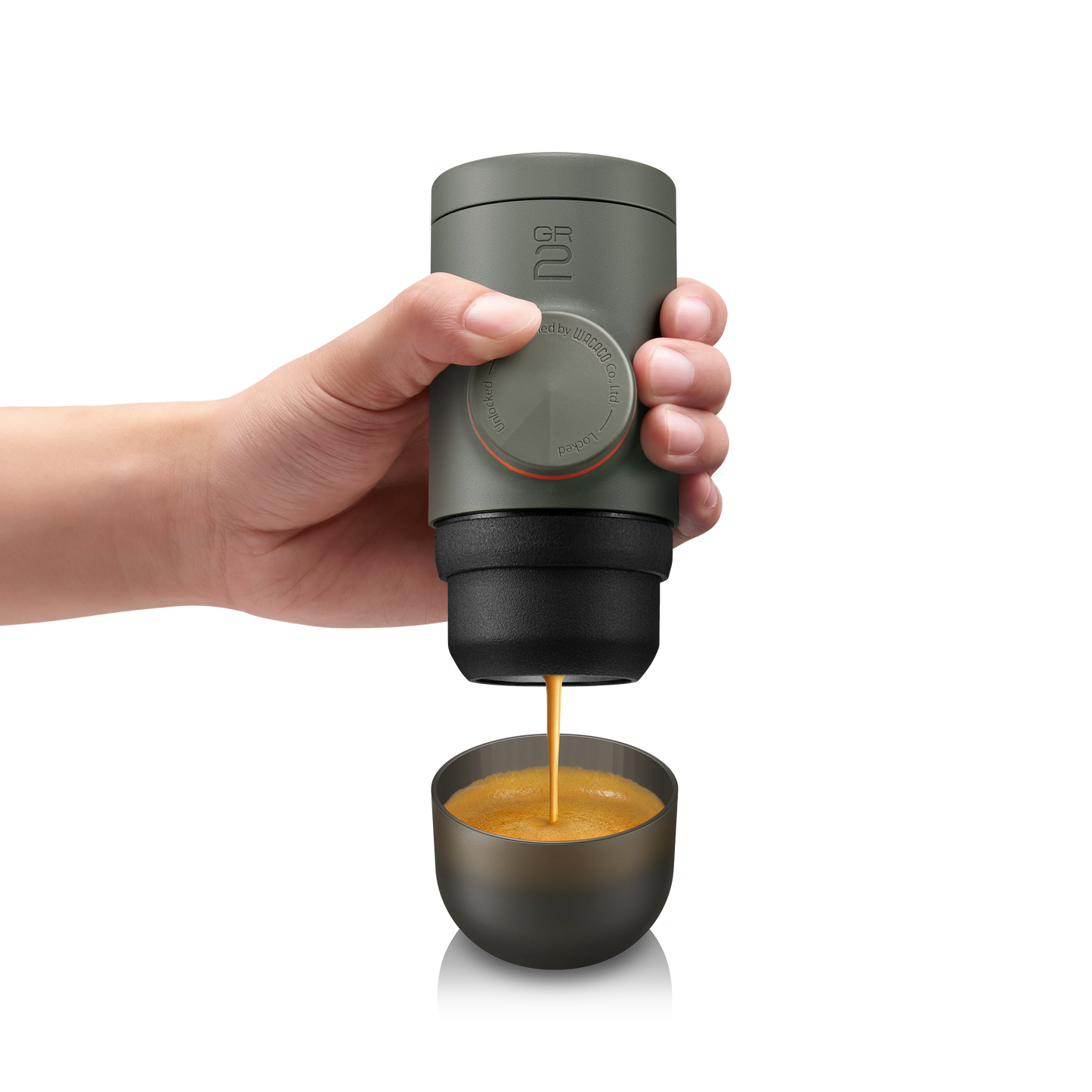 WACACO Minipresso GR2, No Electricity, Espresso Machine for Outdoor Compatible Ground Coffee, Portable Coffee Maker,