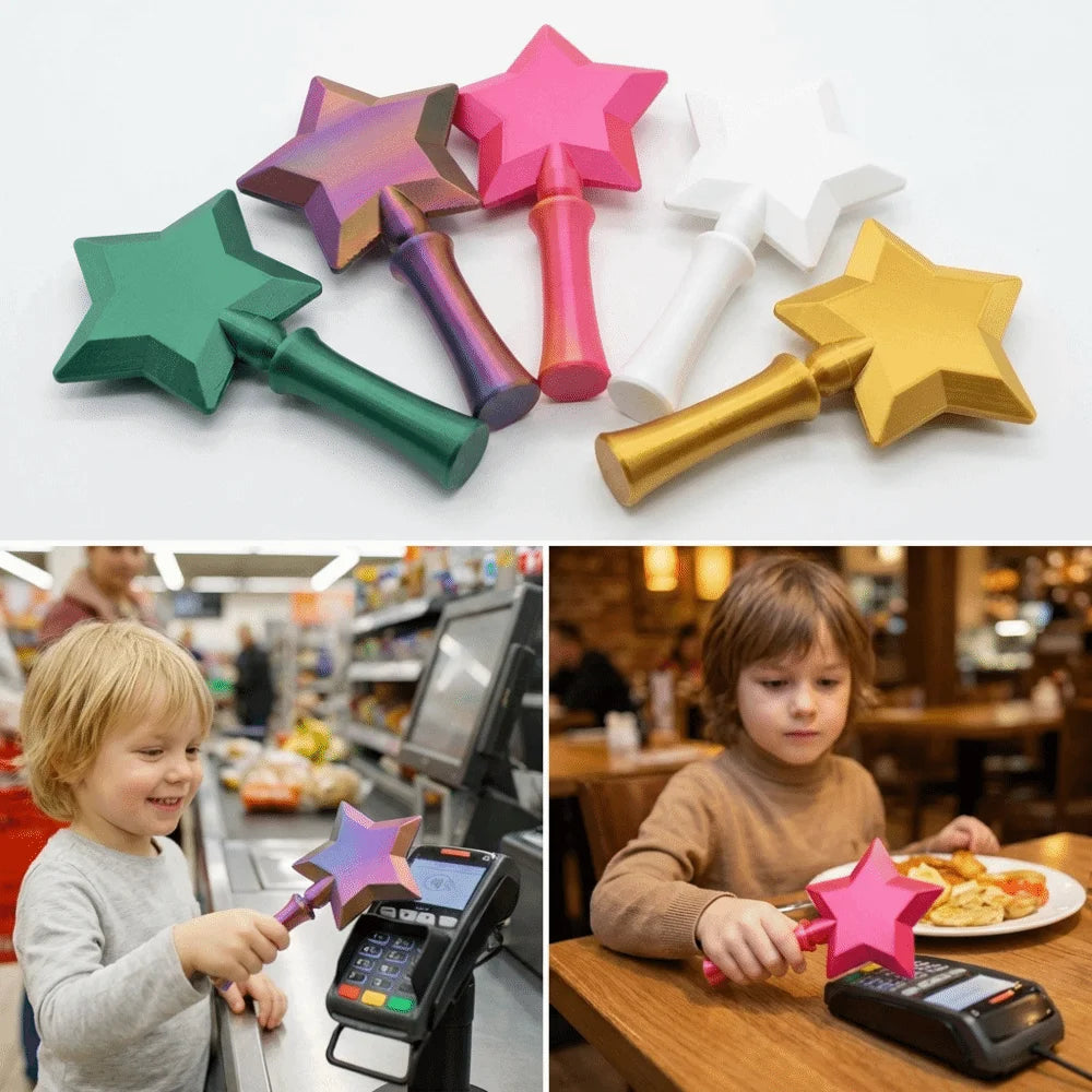 Creative 3D Printed Wand Tap To Pay Stretchable Lightweight Star Magic Wand Holder Cute Portable Contactless Payment Sleeve