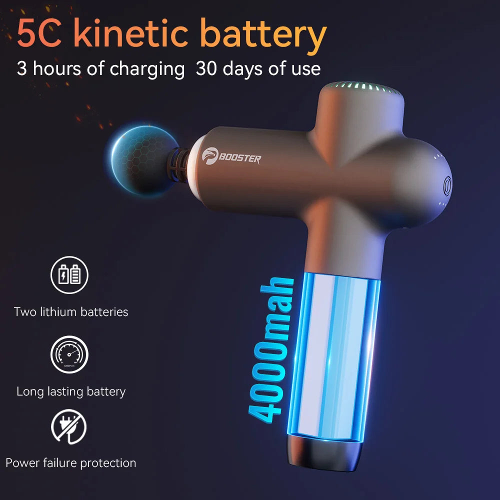 Booster Massage Gun Electric Neck Massager 7.4V  Smart Hit Fascia Gun for Body Massage Relaxation Fitness Electric Muscle Massag